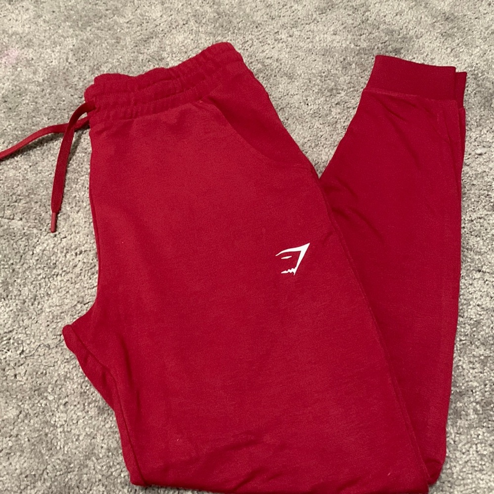 Maroon Tight Gymshark Sweatpants Joggers